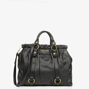 Sac satchel Miu Miu Vitello noir