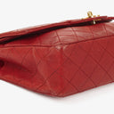Chanel Vintage Classic Medium Double Flap Bag in Quilted Red Lambskin with 24-karat Gold-Plated Hardware
