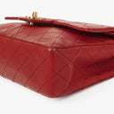Chanel Vintage Classic Medium Double Flap Bag in Quilted Red Lambskin with 24-karat Gold-Plated Hardware