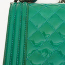 Chanel Old Medium Boy Flap-väska Grönt Lackläder Ruthenium Detaljer