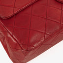 Chanel Vintage Classic Medium Double Flap Bag in Quilted Red Lambskin with 24-karat Gold-Plated Hardware
