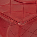Chanel Vintage Classic Medium Double Flap Bag in Quilted Red Lambskin with 24-karat Gold-Plated Hardware