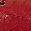 Chanel Vintage Classic Medium Double Flap Bag in Quilted Red Lambskin with 24-karat Gold-Plated Hardware