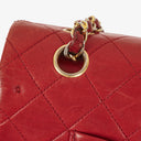 Chanel Vintage Classic Medium Double Flap Bag in Quilted Red Lambskin with 24-karat Gold-Plated Hardware