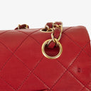 Chanel Vintage Classic Medium Double Flap Bag in Quilted Red Lambskin with 24-karat Gold-Plated Hardware