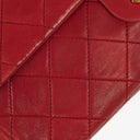 Chanel Vintage Classic Medium Double Flap Bag in Quilted Red Lambskin with 24-karat Gold-Plated Hardware