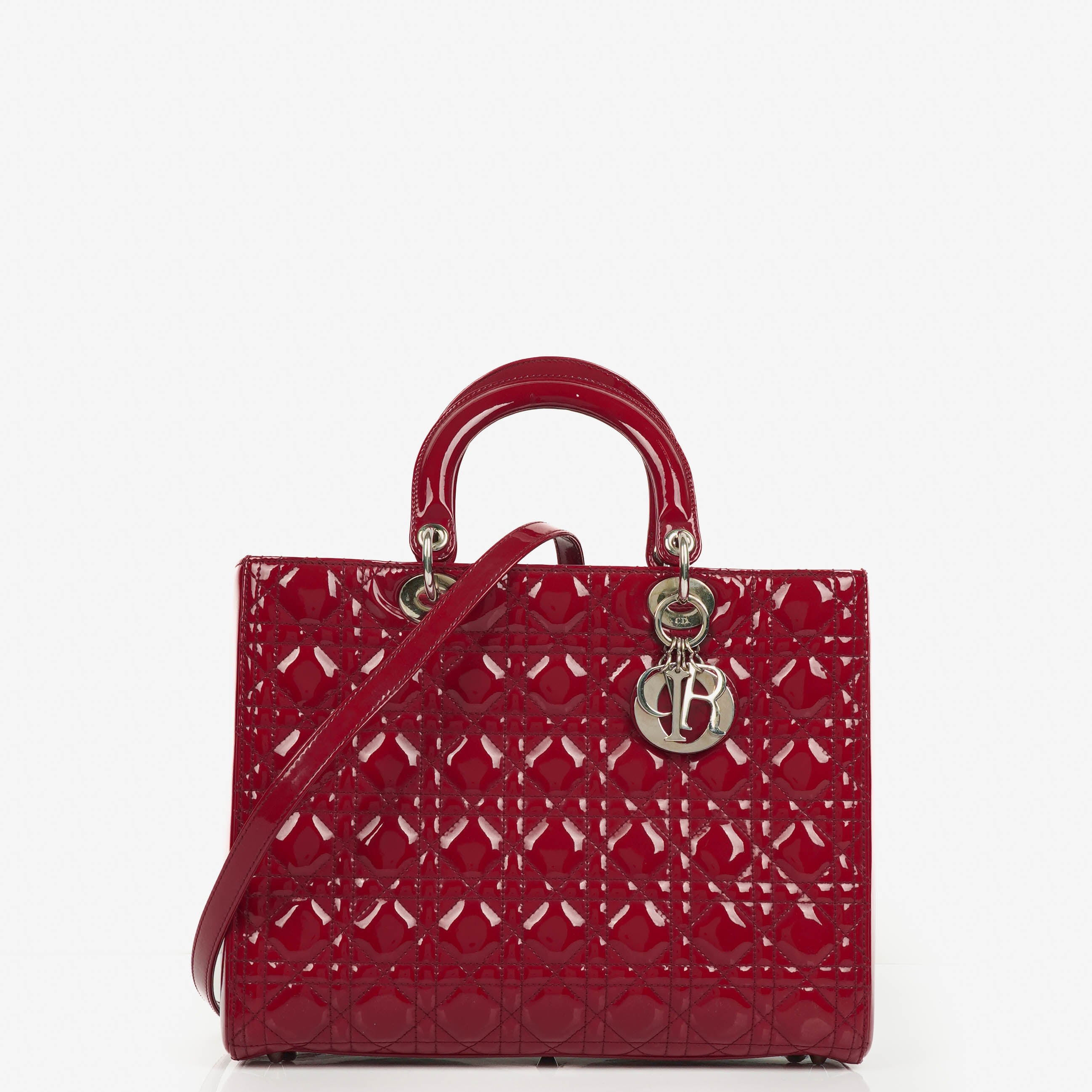 Dior Lady Dior Vintage Lack-Kalbsleder Handtasche