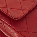 Chanel Vintage Classic Medium Double Flap Bag in Quilted Red Lambskin with 24-karat Gold-Plated Hardware
