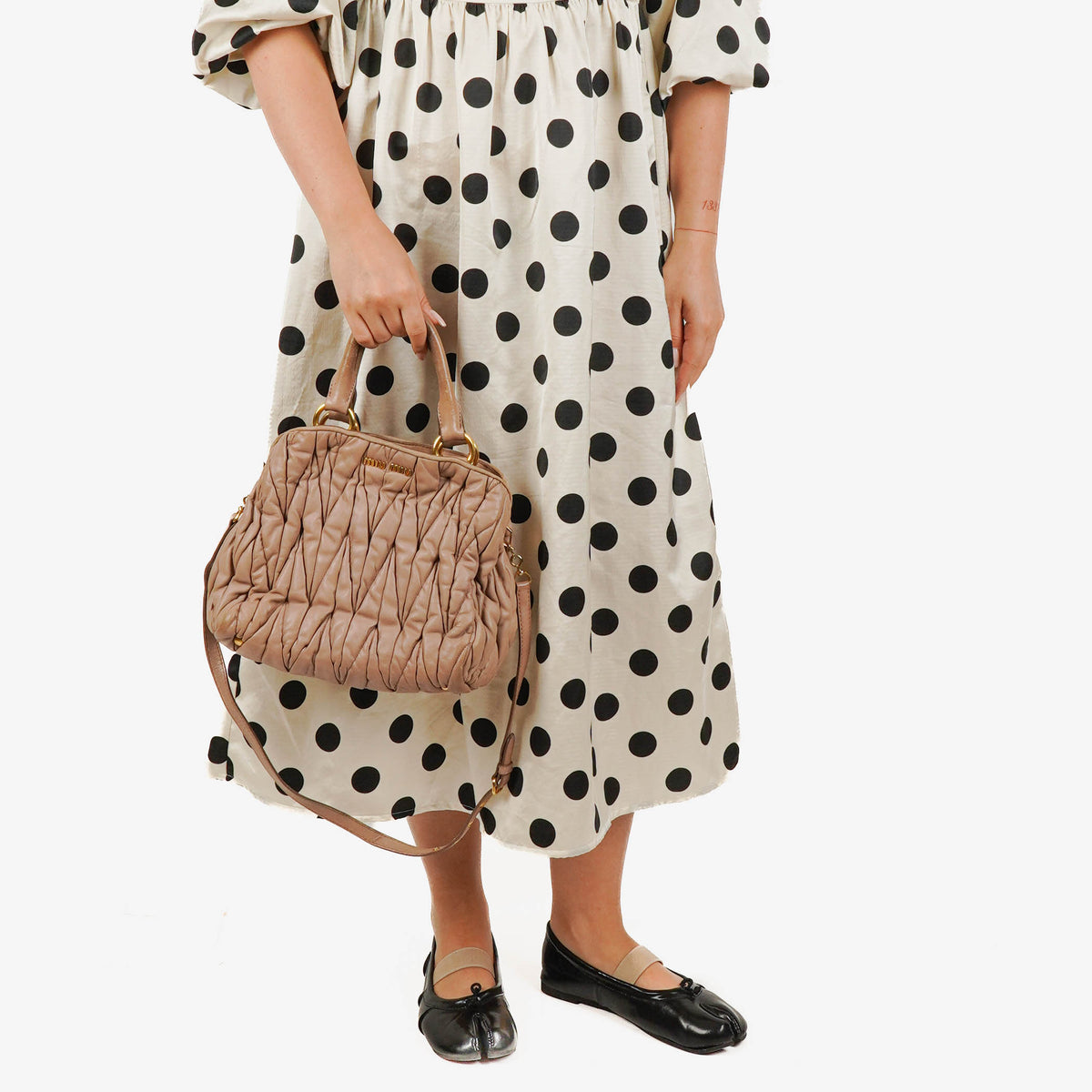Miu Miu Matelasse Leather Tote Bag