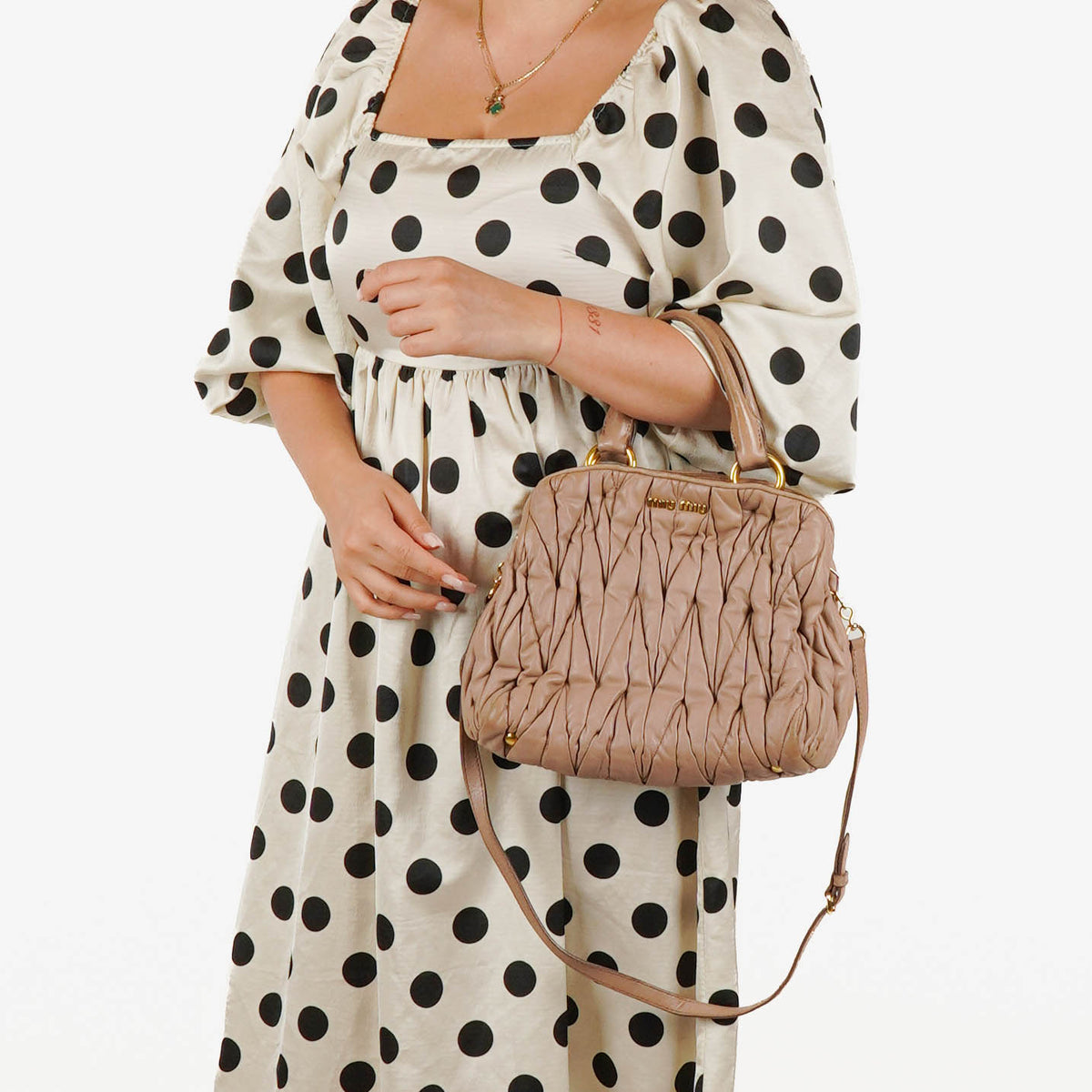 Miu Miu Matelasse Leather Tote Bag