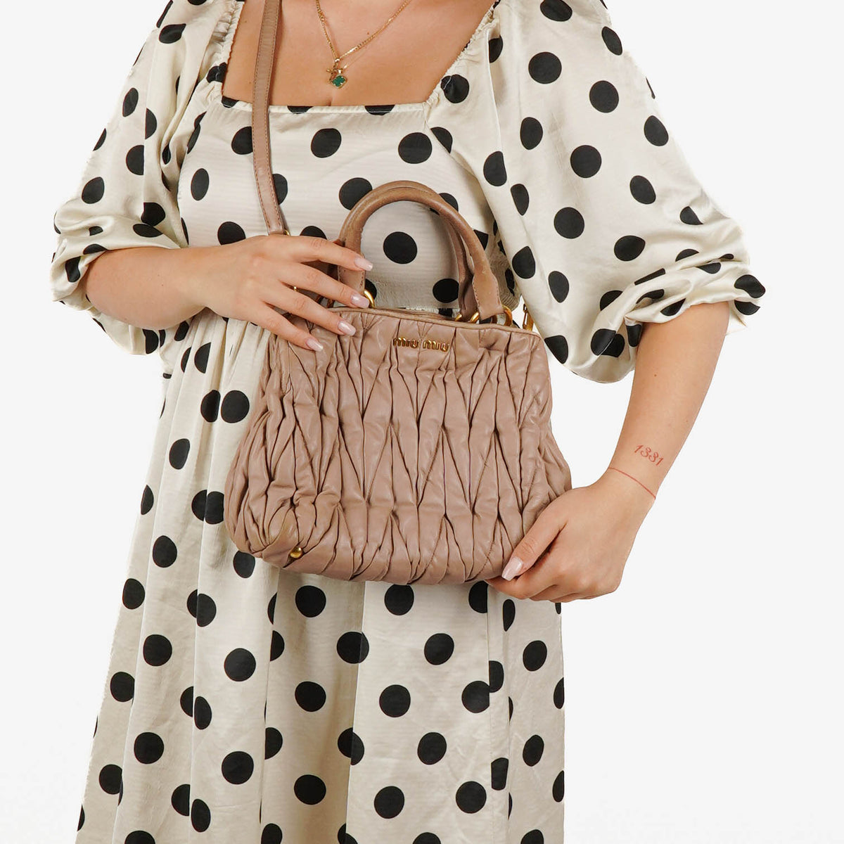 Miu Miu Matelasse Leather Tote Bag