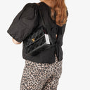 Chanel Top Handle Black Patent Leather Bag
