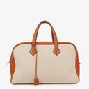Hermes Victoria I 43 Toile Clemence Leather Travel Bag