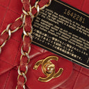 Chanel Vintage Classic Medium Double Flap Bag in Quilted Red Lambskin with 24-karat Gold-Plated Hardware