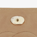 Chanel Beige Quilted Leather Vintage Full Flap Wallet On Chain WOC With Gold-Tone Hardware