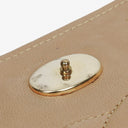 Chanel Beige Quilted Leather Vintage Full Flap Wallet On Chain WOC With Gold-Tone Hardware