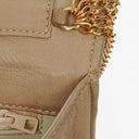 Chanel Beige Quilted Leather Vintage Full Flap Wallet On Chain WOC With Gold-Tone Hardware