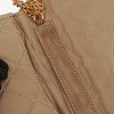 Chanel Beige Quilted Leather Vintage Full Flap Wallet On Chain WOC With Gold-Tone Hardware
