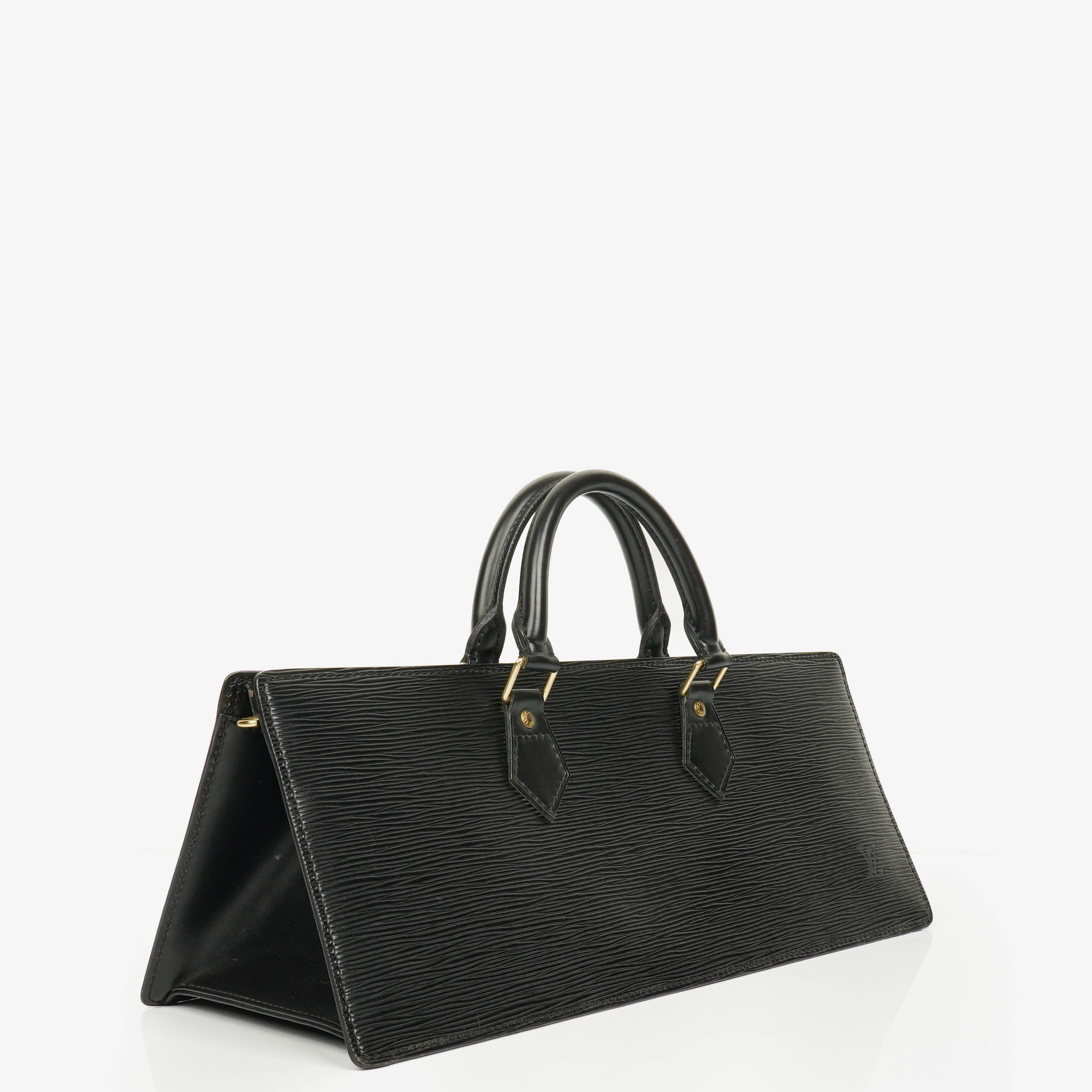 Sac Louis Vuitton Sac Triangle en cuir EPI noir