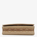Chanel Beige Quilted Leather Vintage Full Flap Wallet On Chain WOC With Gold-Tone Hardware
