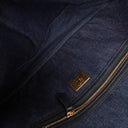 Fendi Denim Blue Red Large Baguette Shoulder Bag