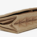 Chanel Beige Quilted Leather Vintage Full Flap Wallet On Chain WOC With Gold-Tone Hardware