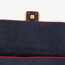 Fendi Denim Blue Red Large Baguette Shoulder Bag