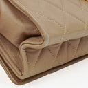 Chanel Beige Quilted Leather Vintage Full Flap Wallet On Chain WOC With Gold-Tone Hardware