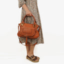 Chloe Brown Marcie Leather Top Handle Shoulder Bag