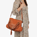 Chloe Brown Marcie Leather Top Handle Shoulder Bag