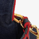 Fendi Denim Blue Red Large Baguette Shoulder Bag