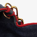 Fendi Denim Blue Red Large Baguette Shoulder Bag