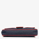 Fendi Denim Blue Red Large Baguette Shoulder Bag
