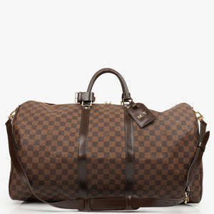 Louis Vuitton Keepall 55 Bandoulière Damier Ebene Travel Bag