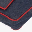 Fendi Denim Blue Red Large Baguette Shoulder Bag