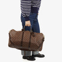 Louis Vuitton Keepall 55 Bandoulière Damier Ebene Travel Bag