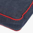 Fendi Denim Blue Red Large Baguette Shoulder Bag