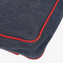 Fendi Denim Blue Red Large Baguette Shoulder Bag