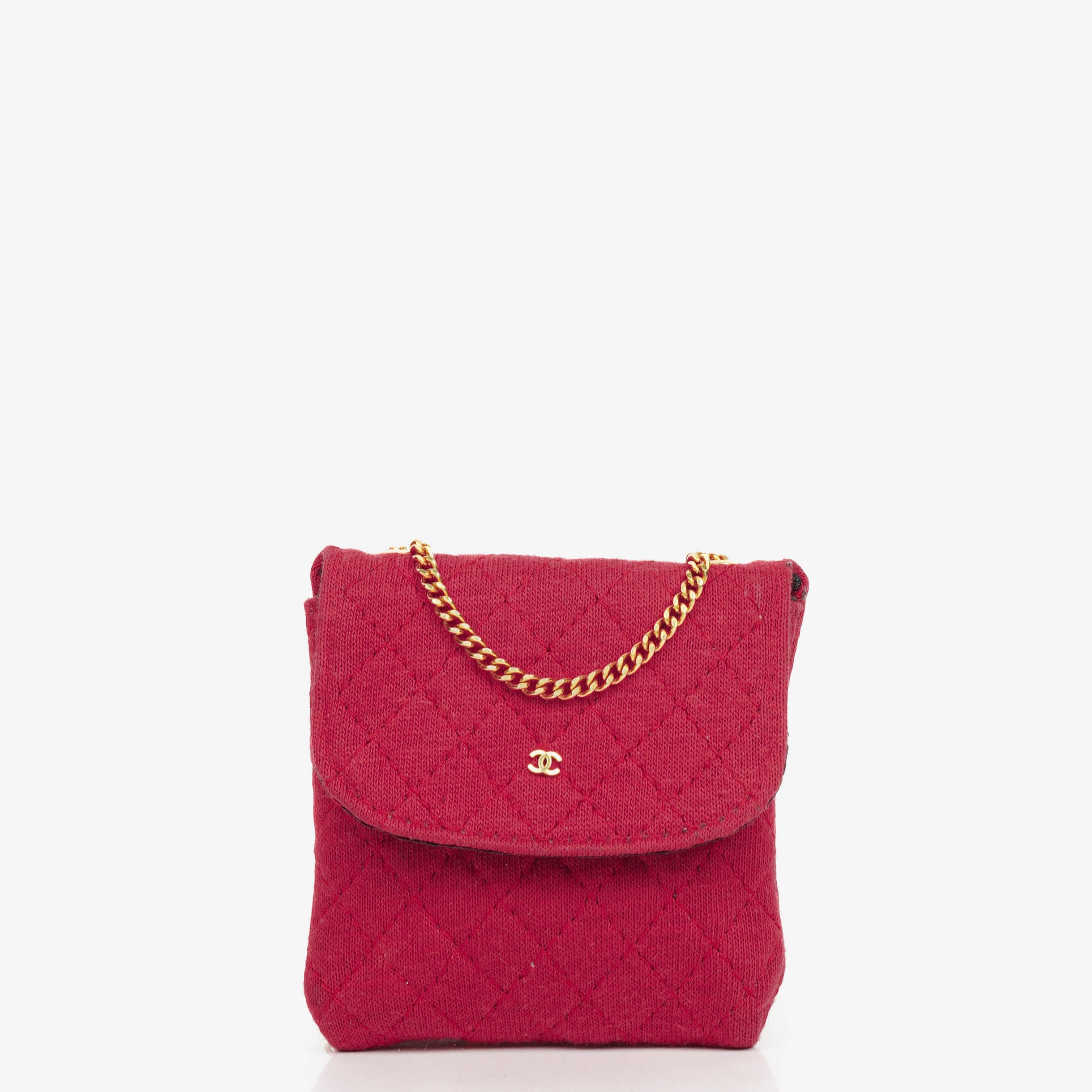 Chanel Micro Jersey Stepp-rote Klappentasche