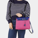 Hermes Herbag Zip 31 PM Sapphire Blue Hunter Cowhide Magnolia Canvas With Palladium Hardware
