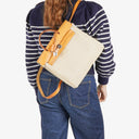 Hermes Herbag PM Vache Hunter Criss Viking Ecru Beige Naturel 2 Way Backpack With Palladium Hardware