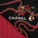 Chanel Valentine Charm Red Quilted Lambskin Flap Bag