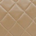 Chanel Beige Quilted Leather Vintage Full Flap Wallet On Chain WOC With Gold-Tone Hardware