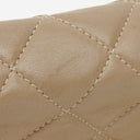 Chanel Beige Quilted Leather Vintage Full Flap Wallet On Chain WOC With Gold-Tone Hardware