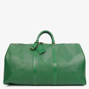 Louis Vuitton Keepall 55 Green EPI Leather Travel Bag