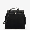 Hermes Herbag Canvas Vache Hunter Black 2 In 1 Bag