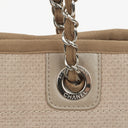 Sac cabas shopping North/South Deauville en toile beige Chanel