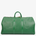 Louis Vuitton Keepall 55 Green EPI Leather Travel Bag