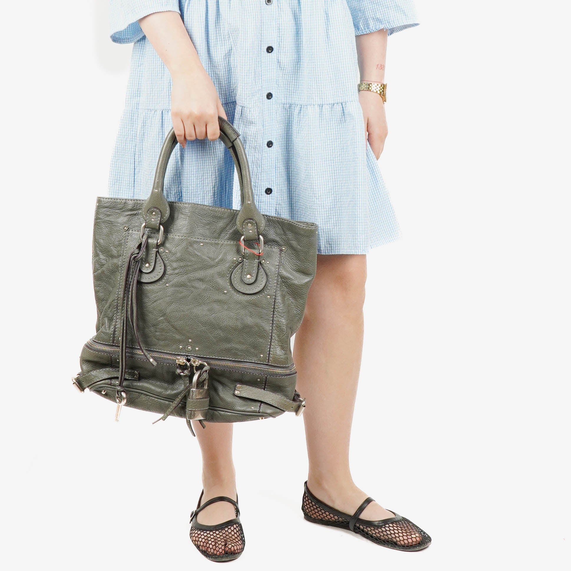 Chloe Paddington Large Craie Leather Tote Bag