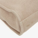 Sac cabas shopping North/South Deauville en toile beige Chanel